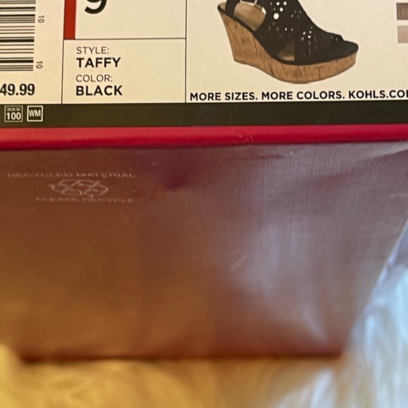 NWT-So brand black cork wedges size 9 - Picture 9 of 9